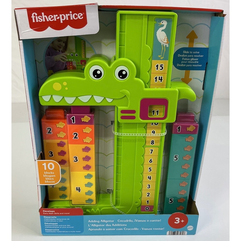 Fisher Price Adding Alligator Counting Learning‎ Toy 10 Blocks